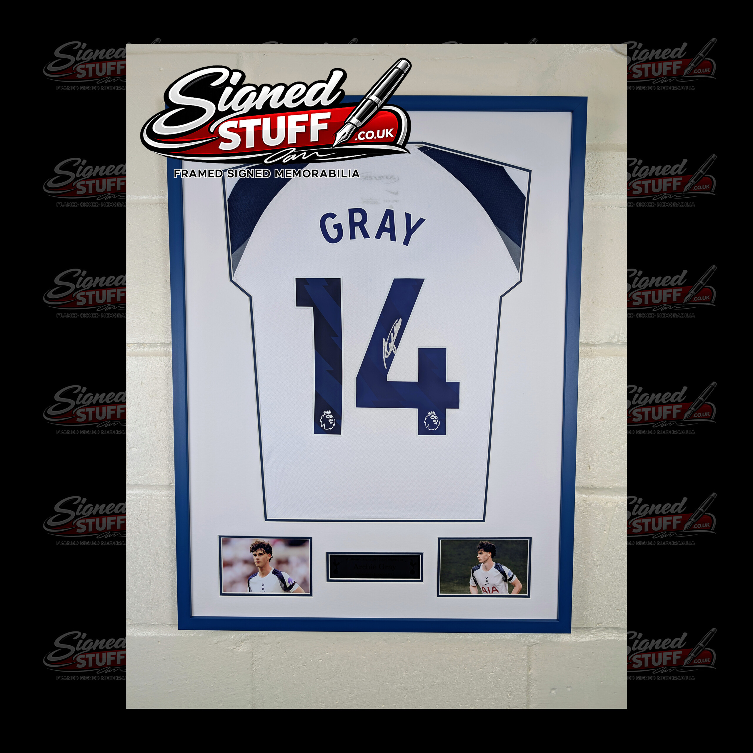 Archie Gray Signed Tottenham Home Shirt Framed SQ