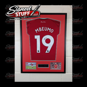 Bryan Mbeumo Signed Manchester United Home Shirt Framed SQ