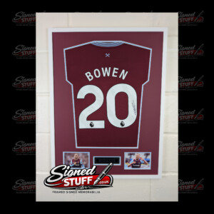 Jarrod Bowen Signed West Ham Home Shirt Framed SQ