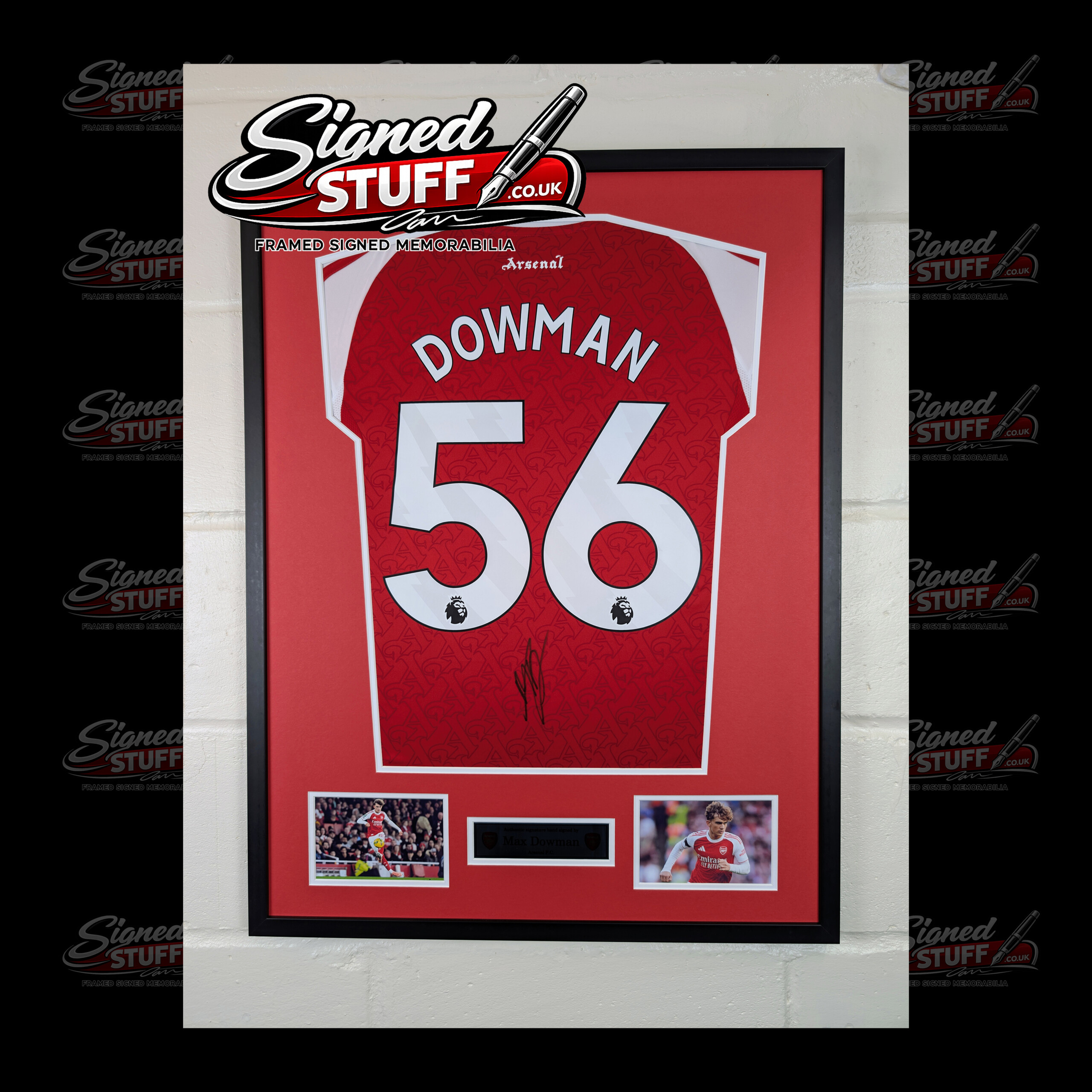 Max Dowman Signed Arsenal Home Shirt Framed SQ
