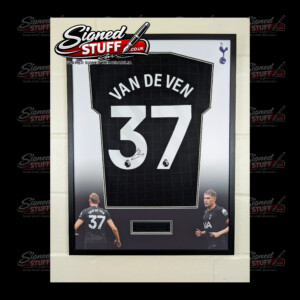 Micky Van De Ven Signed Tottenham Away Shirt Framed SQ