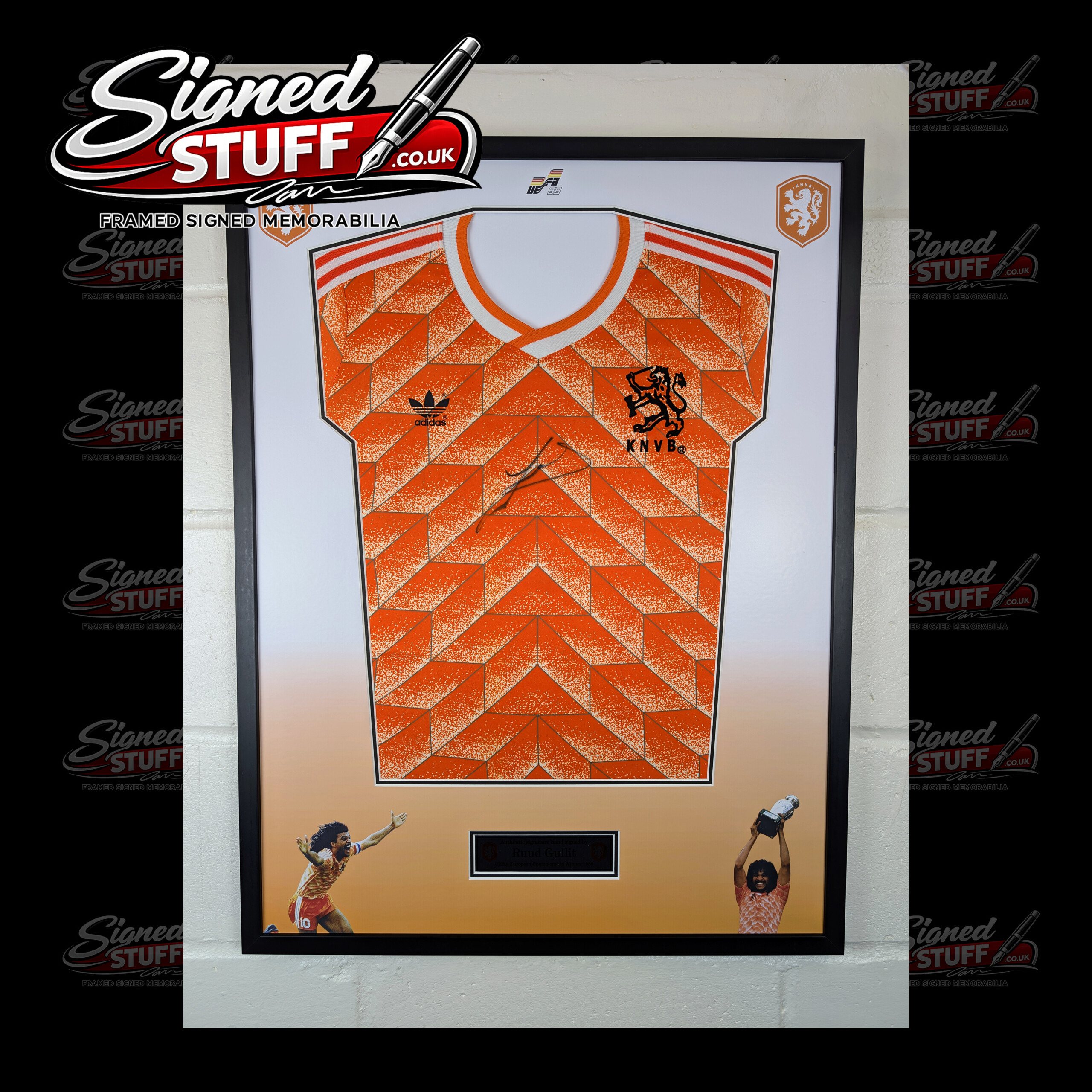 Ruud Gullit Signed Holland Netherlands 1988 Shirt Framed
