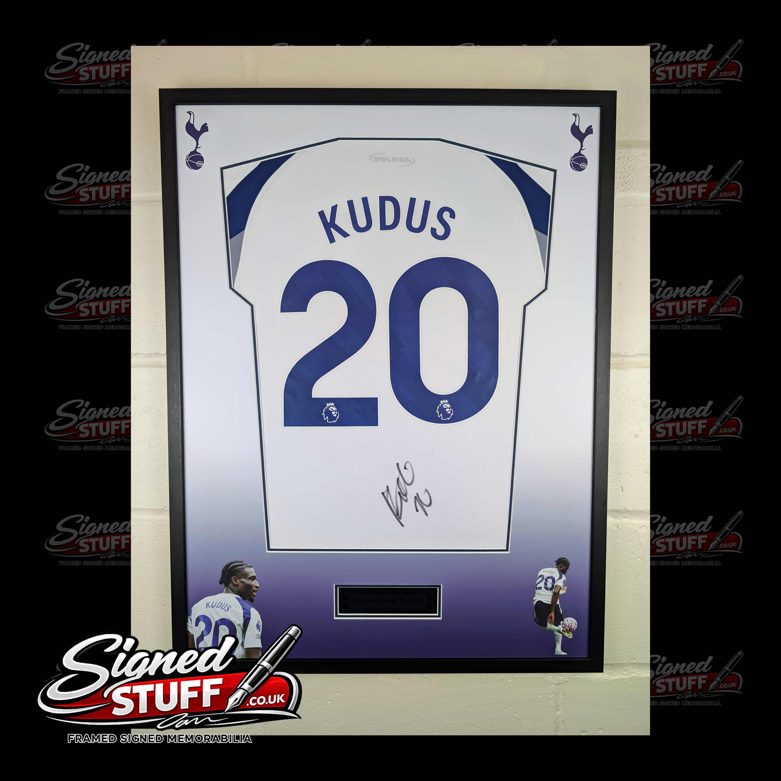 Mohammed Kudus Signed Tottenham Home Shirt Framed